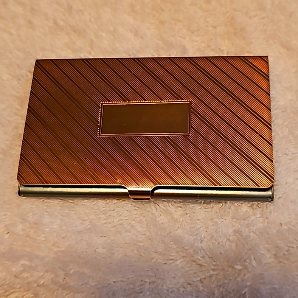 Metal Gold Business Card Holder, NWOT
